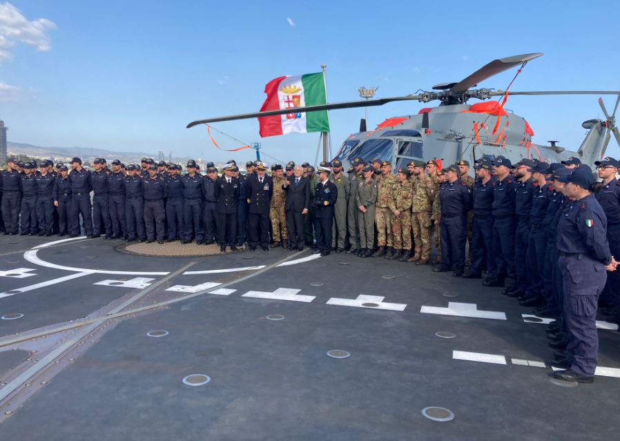 Cipro Italia Mattarella visita nave Bergamini al porto di